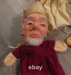 7 Very Rare and Unique Old Puppets Vintage Royal Court Assortment Mid-Century