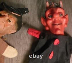 7 Very Rare and Unique Old Puppets Vintage Royal Court Assortment Mid-Century