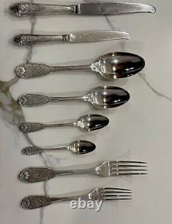 99pc Royal Cisele Christofle Sterling Silver Flatware Set. 950 French. Very Rare