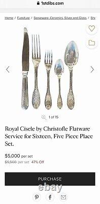 99pc Royal Cisele Christofle Sterling Silver Flatware Set. 950 French. Very Rare