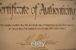 A Nightmare On Elm Street Special #1 RARE Royal Blue Foil COA Limited 100 VF+/NM