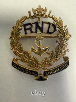 A Very Rare Ww1 Royal Navy Divisional Engineers Sweetheart Brooch In 15k Gold