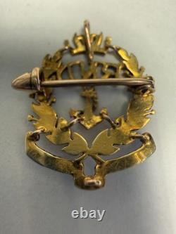 A Very Rare Ww1 Royal Navy Divisional Engineers Sweetheart Brooch In 15k Gold