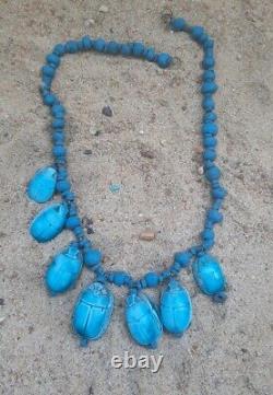 A very rare royal necklace Ancient pharaonic necklace with a scarab
