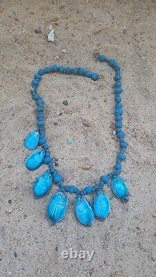 A very rare royal necklace Ancient pharaonic necklace with a scarab