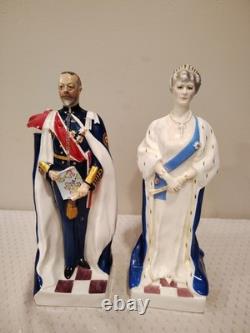 ATG Very Rare Pair Royal Worcester Figurine Queen Mary King George Limit Edition