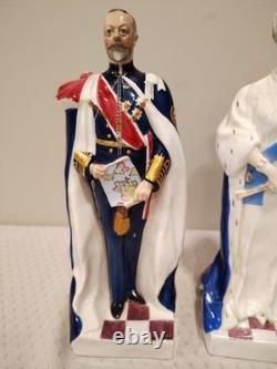 ATG Very Rare Pair Royal Worcester Figurine Queen Mary King George Limit Edition
