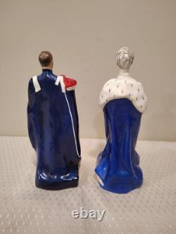 ATG Very Rare Pair Royal Worcester Figurine Queen Mary King George Limit Edition