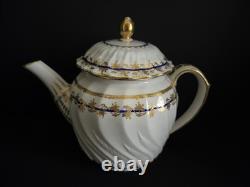 Antique Crown Derby Porcelain Teapot Gold Leaf Cobalt Circa 1780-1800 VERY RARE