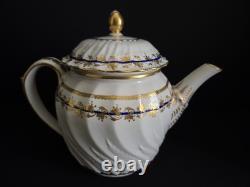 Antique Crown Derby Porcelain Teapot Gold Leaf Cobalt Circa 1780-1800 VERY RARE