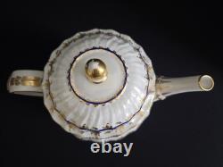 Antique Crown Derby Porcelain Teapot Gold Leaf Cobalt Circa 1780-1800 VERY RARE