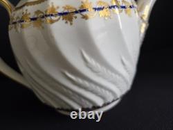 Antique Crown Derby Porcelain Teapot Gold Leaf Cobalt Circa 1780-1800 VERY RARE