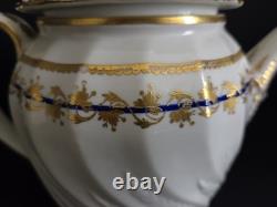 Antique Crown Derby Porcelain Teapot Gold Leaf Cobalt Circa 1780-1800 VERY RARE
