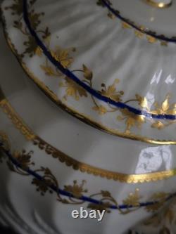Antique Crown Derby Porcelain Teapot Gold Leaf Cobalt Circa 1780-1800 VERY RARE
