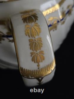 Antique Crown Derby Porcelain Teapot Gold Leaf Cobalt Circa 1780-1800 VERY RARE