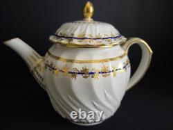 Antique Crown Derby Porcelain Teapot Gold Leaf Cobalt Circa 1780-1800 VERY RARE