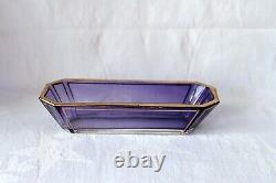 Antique French Baccarat Cannelures Royal Purple vanity set, very rare, c 1910