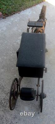 Antique Model ROYAL Horse Carriage 1900's Wooden Metal Coach & Horse. Very RARE