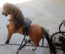 Antique Model ROYAL Horse Carriage 1900's Wooden Metal Coach & Horse. Very RARE