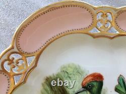 Antique Rare & Very Fine Royal Crown Derby Porcelain Gorgeous Bird Cabinet Plate