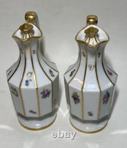 Antique Royal Copenhagen Henriette Oil and Vinegar Bottles With Lids Very Rare