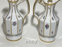 Antique Royal Copenhagen Henriette Oil and Vinegar Bottles With Lids Very Rare