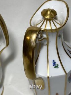 Antique Royal Copenhagen Henriette Oil and Vinegar Bottles With Lids Very Rare