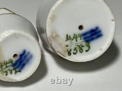 Antique Royal Copenhagen Henriette Oil and Vinegar Bottles With Lids Very Rare