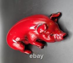 Antique Royal Doulton Flambe Pig Sleeping On Its Side 1920s -Very Rare