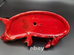 Antique Royal Doulton Flambe Pig Sleeping On Its Side 1920s -Very Rare