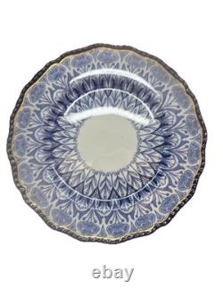 Antique Royal Doulton Plate 10 Inch Burslem Blue White Gold Very Rare
