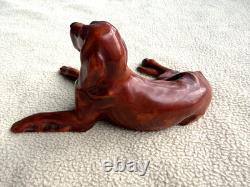 Antique VERY RARE Vintage Royal Worcester Setter Lying Doris Lindner #2952