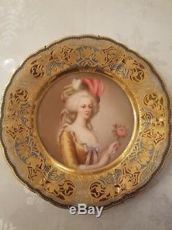Antique Very Rare Original Royal Vienna Plate MARIE ANTOINETTE