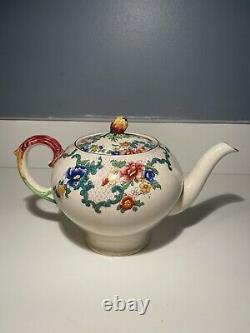 Antique Very Rare Royal Cauldon Victoria Est 1774 5 Cup Teapot With Lid V4143