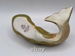 Antique Very Rare Royal Worcester Shot Enamelled Fish Made 1907