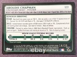 Aroldis Chapman 2011 Topps Bowman Chrome Orange REFRACTOR /25 SSP RC Very Rare