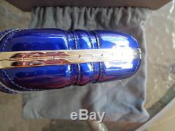 Auth Alexander Mcqueen Royal Blue Union Jack Skull Clutch Very Rare Ltd New