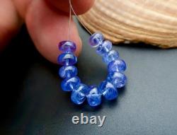 BEAUTIFUL VERY RARE AAAAA POLISHED 5.7-6.5mm ROYAL PURPLE BLUE TANZANITE BEADS