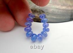 BEAUTIFUL VERY RARE AAAAA POLISHED 5.7-6.5mm ROYAL PURPLE BLUE TANZANITE BEADS