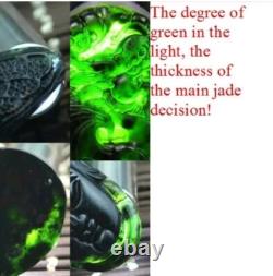 BURMESE JADIETE 125ct IMPERIAL OMPHACITE BLACK A GRADE JADEITE PENDANT VERY RARE