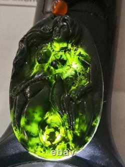 BURMESE JADIETE 125ct IMPERIAL OMPHACITE BLACK A GRADE JADEITE PENDANT VERY RARE