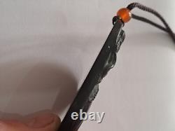 BURMESE JADIETE 125ct IMPERIAL OMPHACITE BLACK A GRADE JADEITE PENDANT VERY RARE