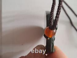 BURMESE JADIETE 125ct IMPERIAL OMPHACITE BLACK A GRADE JADEITE PENDANT VERY RARE