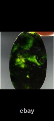 BURMESE JADIETE 125ct IMPERIAL OMPHACITE BLACK A GRADE JADEITE PENDANT VERY RARE