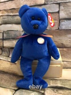 Beanie Babies VERY RARE MISSHAPED FACE, STAMPED 1998 Clubby Royal Blue-Retired