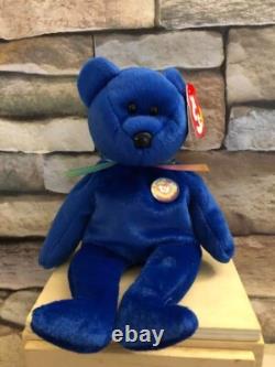 Beanie Babies VERY RARE MISSHAPED FACE, STAMPED 1998 Clubby Royal Blue-Retired