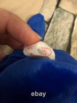 Beanie Babies VERY RARE MISSHAPED FACE, STAMPED 1998 Clubby Royal Blue-Retired