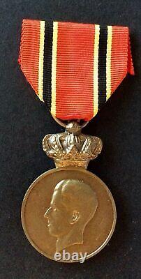 Belgium Very Rare Bronze Medal of the Royal House Awarded to Foreigners