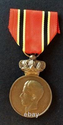 Belgium Very Rare Bronze Medal of the Royal House Awarded to Foreigners