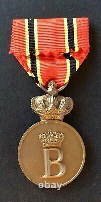 Belgium Very Rare Bronze Medal of the Royal House Awarded to Foreigners